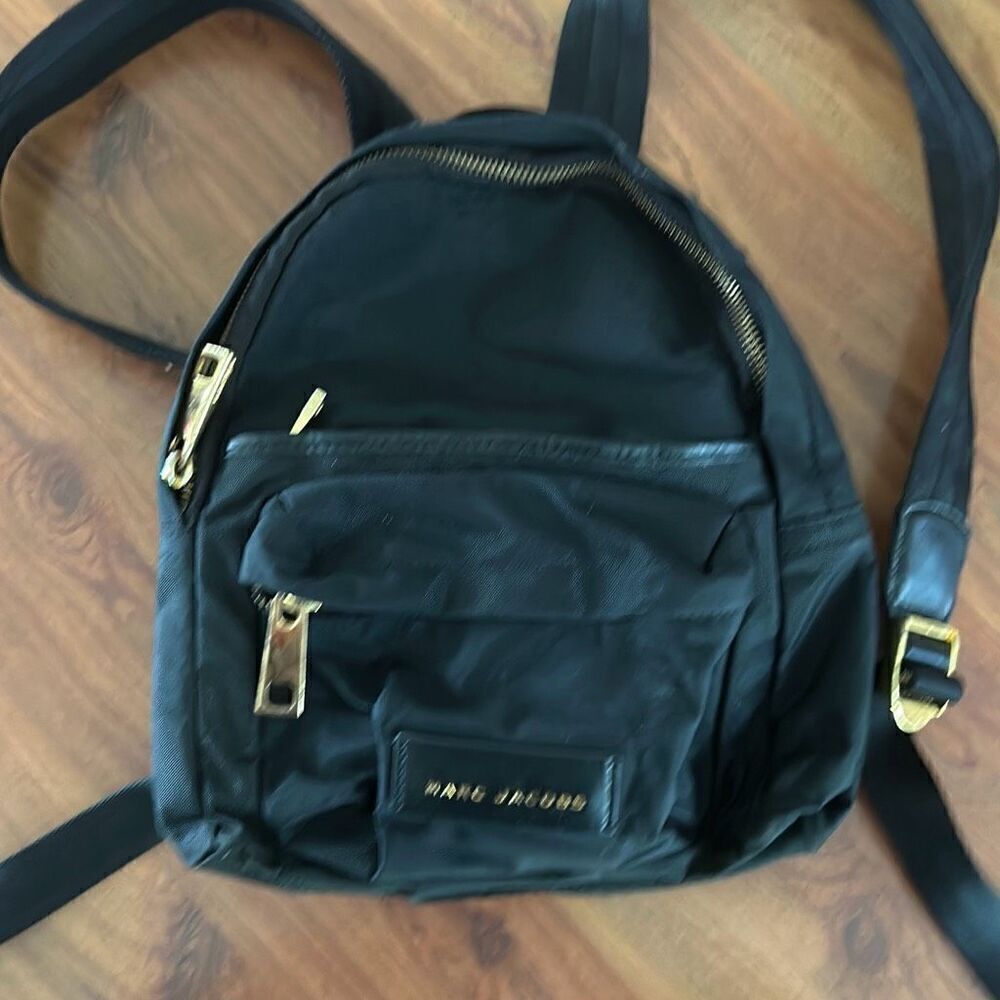 Mark Jacobs black small backpack purse knapsack